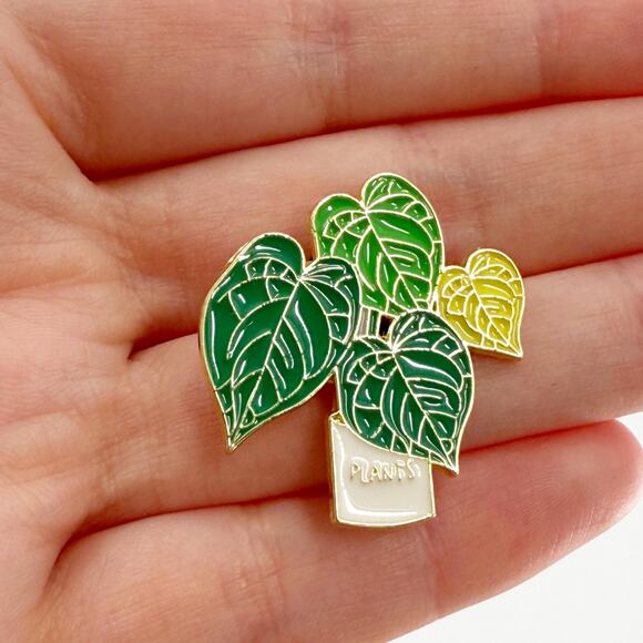 Potted Plant Enamel Pin, Cute Houseplant Pin Badge, Plant Lady Gift - Picture 1 of 4